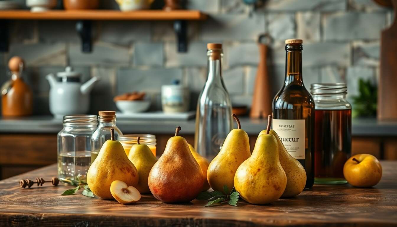 Ingrédients nécessaires pour un alcool de poire réussi
