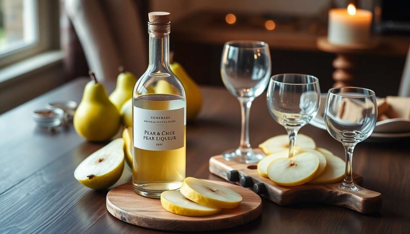 Conservation et service de l’alcool de poire fait maison