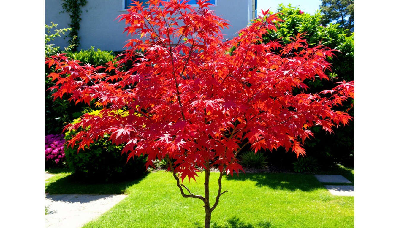 Acer palmatum 'Fire Glow' : érable du Japon rouge
